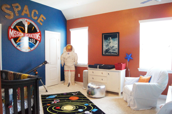 This baby boy outer space nursery is out of this world!